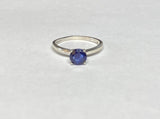 Sterling Silver Genuine Blue Sapphire Ladies Solitaire Ring (1.06 Carats)