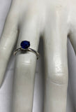 Sterling Silver Genuine Blue Sapphire Ladies Solitaire Ring (1.06 Carats)