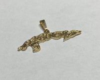 14 Karat Yellow Gold Island Charm Pendant