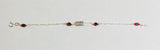 Sterling Silver Genuine Azabache Jet & Coral "Dios Me Bendiga" Plaque Figaro Link 6" Baby Bracelet