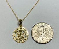 14 Karat Yellow and White Gold Angel Cherub Filigree Pendant (Available with or without chain)