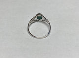 Sterling Silver Genuine Oval Cab 8mm x 6mm Malachite Dainty Filigree Ladies Ring