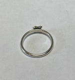 Sterling Silver and 18 Karat White Gold Genuine Diamond "X" Motif Ring