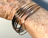 10Kt Rose Gold Polished Handmade 7 Bangles "Semanario" Set