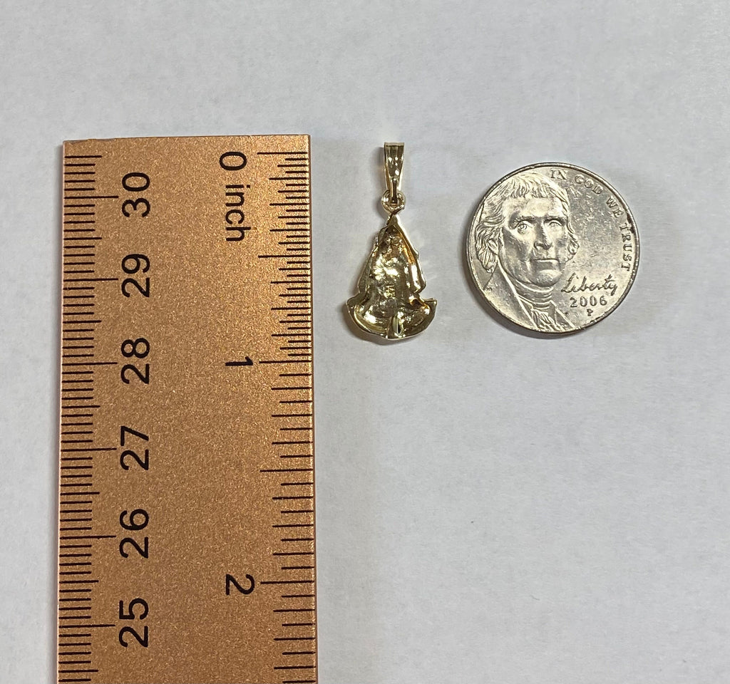 14 Karat Yellow Gold Our Lady of Charity "Caridad del Cobre" Pendant ...