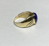 Vintage NOS 1960's 10K Yellow Gold Genuine Lapis Lazuli Man's Ring