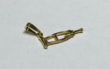 14K Yellow Gold Saint Lazarus Crutch "Muleta de San Lazaro" Amulet Charm Pendant