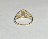 10K Yellow Gold Oval 8mm x 6mm Genuine Jade Dainty Filigree Ring