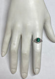 Sterling Silver Genuine Oval Cab 8mm x 6mm Malachite Dainty Filigree Ladies Ring