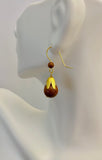 14 Karat Yellow Gold 10mm Brown Goldstone "Venturina" Dangle Earrings