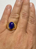 Vintage NOS 1960's 10K Yellow Gold Genuine Lapis Lazuli Man's Ring