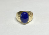 Vintage NOS 1960's 10K Yellow Gold Genuine Lapis Lazuli Man's Ring