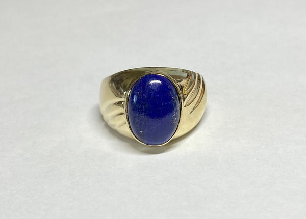 Vintage NOS 1960's 10K Yellow Gold Genuine Lapis Lazuli Man's Ring