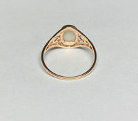 10K Rose Gold Oval 8mm x 6mm Genuine Opal Dainty Filigree Ring