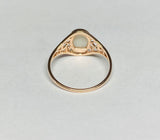 10K Rose Gold Oval 8mm x 6mm Genuine Opal Dainty Filigree Ring