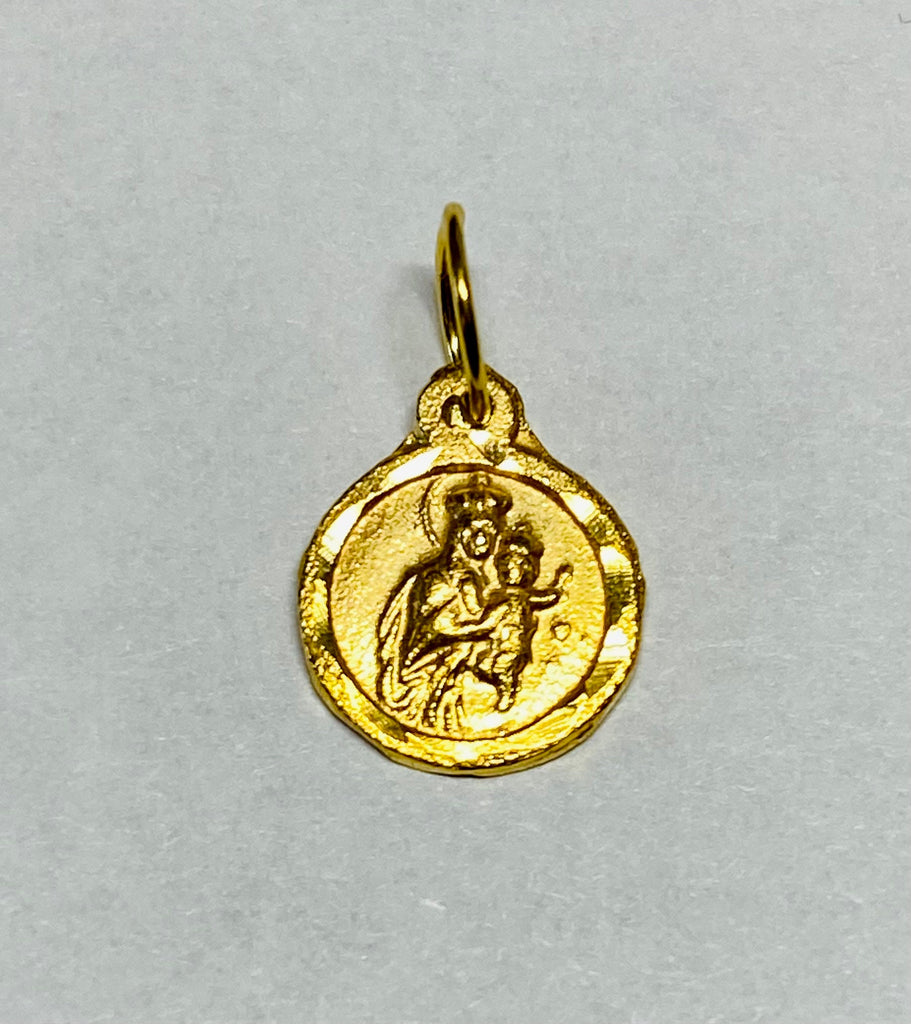 14Kt Yellow Gold Our Lady of Mount Carmel "Virgen del Carmen" 8mm Baby ...