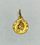 14Kt Yellow Gold Our Lady of Mount Carmel "Virgen del Carmen" 8mm Baby Medal