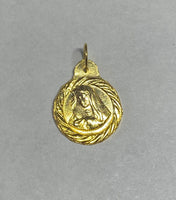 14 Karat Yellow Gold Virgin Mary "Our Lady of Sorrows" Virgen Maria Dolorosa 11mm Medal