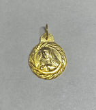 14 Karat Yellow Gold Virgin Mary "Our Lady of Sorrows" Virgen Maria Dolorosa 11mm Medal