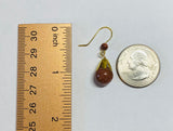 14 Karat Yellow Gold 10mm Brown Goldstone "Venturina" Dangle Earrings