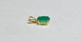 14 Karat Yellow Gold Genuine 6 x 4mm Oval Emerald Pendant (Available with or without chain)