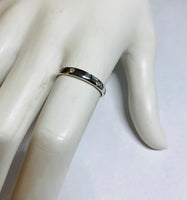 Vintage New Old Stock Sterling Silver Gypsy Set Genuine 1/10 ctw Single-cut Diamond Ladies Band Stackable Ring