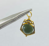 Vintage 1960's NOS 14K Jade 8mm Bead Pentagon Shape Spinner Pendant