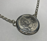 1884-O US Morgan Silver Dollar Coin in Sterling Silver 18" Necklace