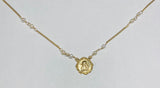 Vintage NOS 1980's 14K Yellow Gold Angel Cherub 17" Necklace with Freshwater Pearls