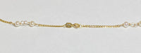 Vintage NOS 1980's 14K Yellow Gold Angel Cherub 17" Necklace with Freshwater Pearls