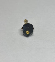 14 Karat Yellow Gold and Genuine 8mm Azabache Jet Pendant