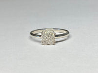 Sterling Silver and 18 Karat Gold Genuine 0.20 Carat TW Diamond Pavé "X" Design Ring