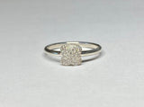 Sterling Silver and 18 Karat Gold Genuine 0.20 Carat TW Diamond Pavé "X" Design Ring