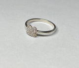 Sterling Silver and 18 Karat Gold Genuine 0.20 Carat TW Diamond Pavé "X" Design Ring