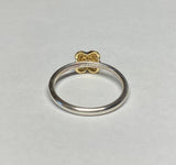 Sterling Silver and 18 Karat Gold Genuine 0.20 Carat TW Diamond Pavé "X" Design Ring