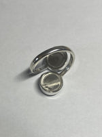 Sterling Silver and 10mm Genuine Hematite "Acerina Stone" Bypass Ladies Statement Ring