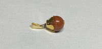 14 Karat Yellow Gold and 8mm Brown Goldstone Venturina Pendant