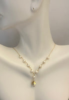 14 Karat Yellow Gold and Freshwater Pearl "Y" Style 16" Necklace