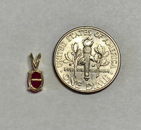 14 Karat Yellow Gold Genuine 6 x 4mm Oval Ruby Pendant (Available with or without chain)