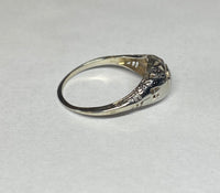 Vintage 1950's 18 Karat White Gold and 1/5 Carat Genuine Diamond Ladies Ring