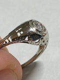 Vintage 1950's 18 Karat White Gold and 1/5 Carat Genuine Diamond Ladies Ring