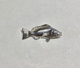 Sterling Silver and Genuine 0.02 carat Diamond or Sapphire Snapper Fish Pendant