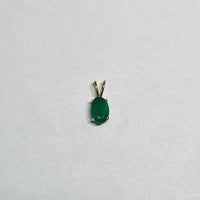 14 Karat Yellow Gold Genuine 6 x 4mm Oval Emerald Pendant (Available with or without chain)