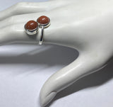 Sterling Silver and 10mm Brown Goldstone "Venturina" Bypass Ladies Statement Ring