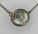 1884-O US Morgan Silver Dollar Coin in Sterling Silver 18" Necklace