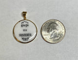 Vintage NOS 10K Yellow Gold Enameled Our Lady of Providence "Providencia" 23.7mm Round Medal