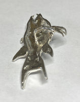 Sterling Silver and Genuine 0.02 carat Diamond or Sapphire Hog Snapper Fish Pendant