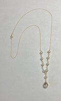 14 Karat Yellow Gold and Freshwater Pearl "Y" Style 16" Necklace