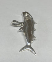 Sterling Silver and Genuine 0.02 carat Diamond Tarpon Fish Pendant