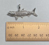 Sterling Silver and Genuine 0.02 carat Diamond Tarpon Fish Pendant